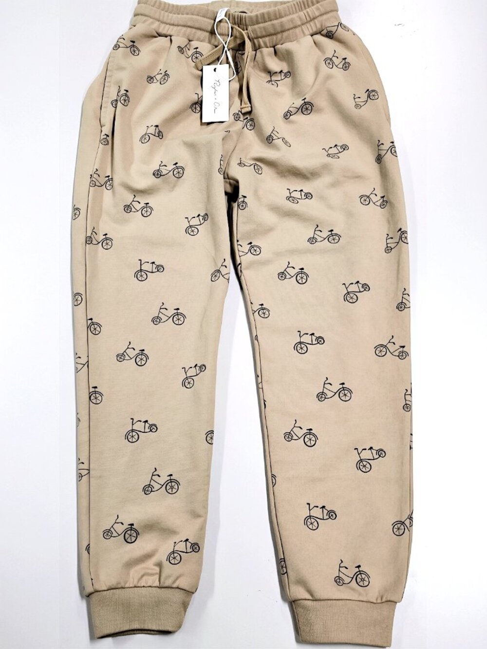 NWT Rylee + Cru Youth Jogger Pants with Bicycle Motif, Boys Size 8/9